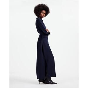 Madewell Utility Tie Waist Maxi Shirtdress Navy Size Medium NWT Minimalist